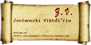 Zvolenszki Viktória névjegykártya